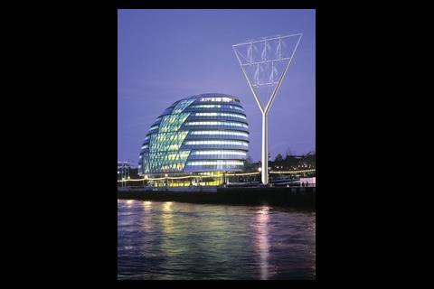 The Beacon: a wind turbine that has been proposed to feature in prominent London locations, including this one near the GLA building